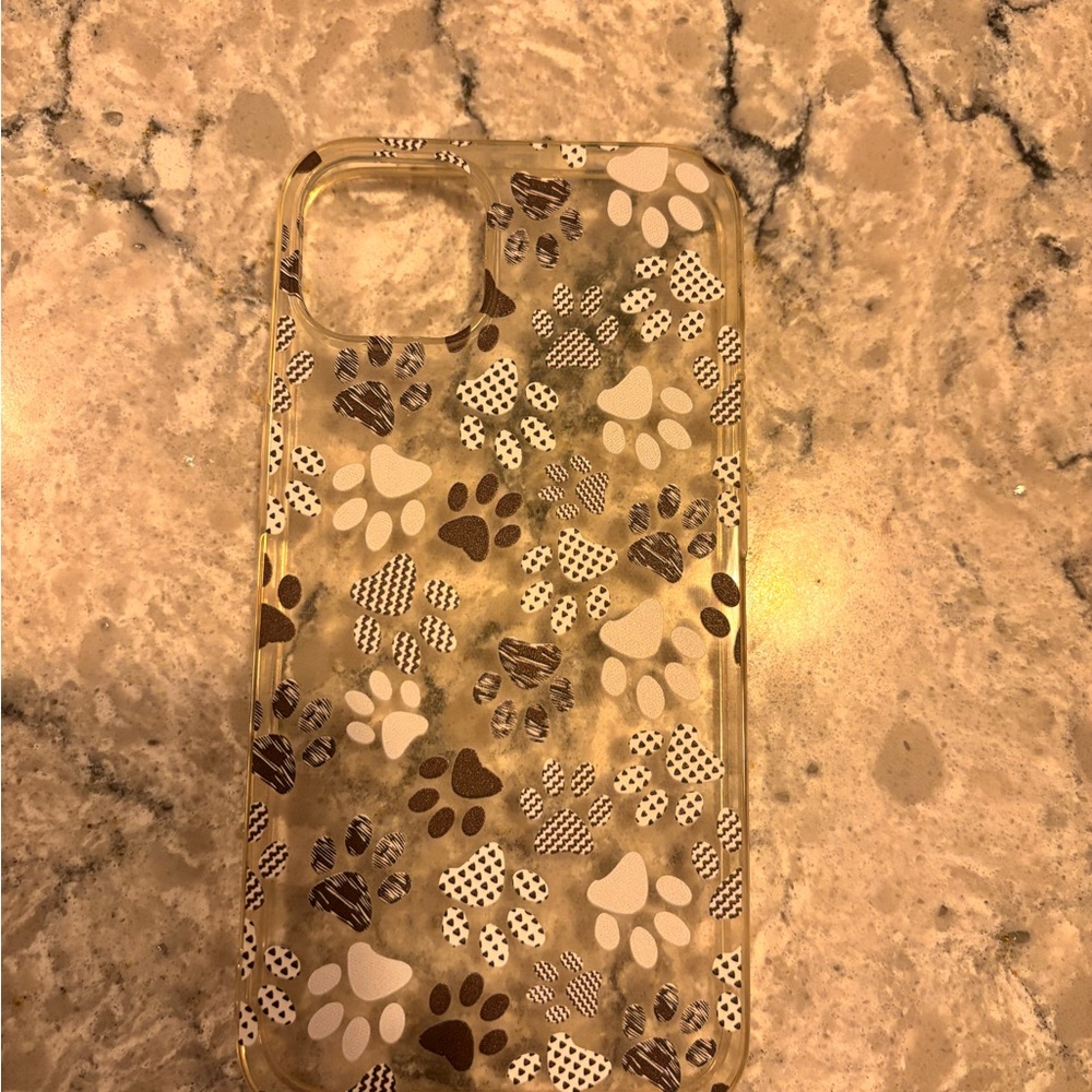 Paw Print Phone Case - Brown and White for IPhone 13/14